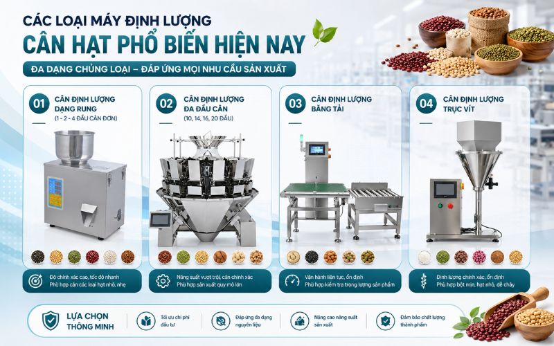 Các loại máy định lượng cân hạt phổ biến hiện nay