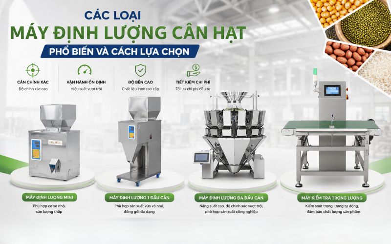 Các loại máy định lượng cân hạt phổ biến và cách lựa chọn