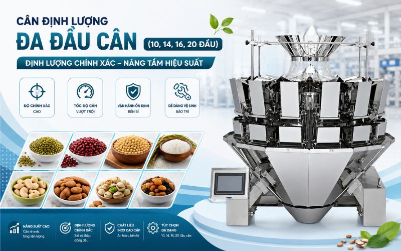 Cân định lượng đa đầu cân (10, 14, 16, 20 đầu)