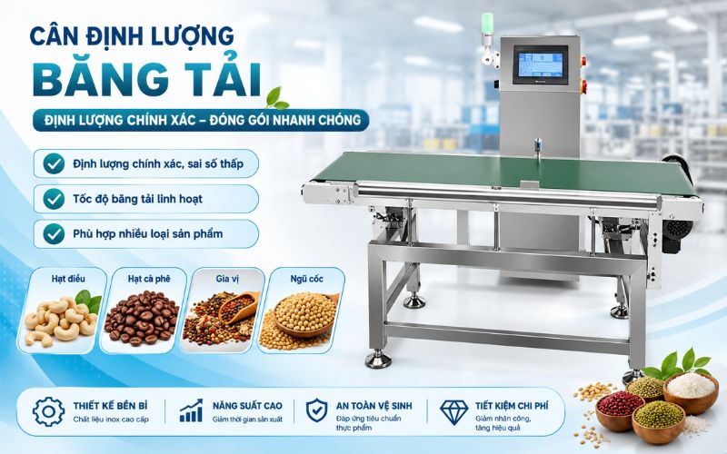 Cân định lượng băng tải