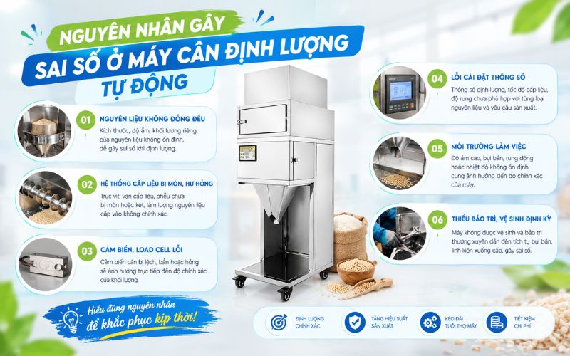 Nguyên nhân gây sai số ở máy cân định lượng tự động