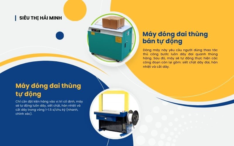 Các loại máy đóng đai thùng carton