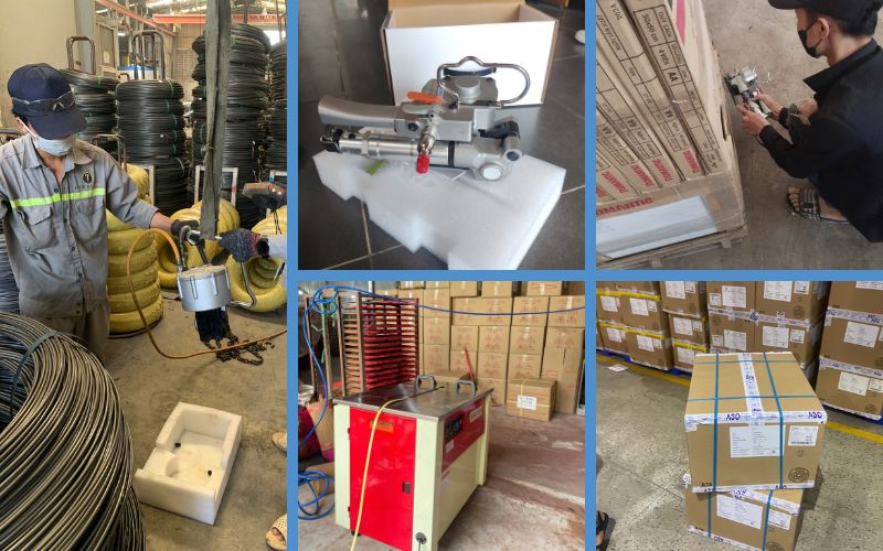 Khách hàng test lực siết và nhiệt đồ hàn của máy đóng đai Yamafuji