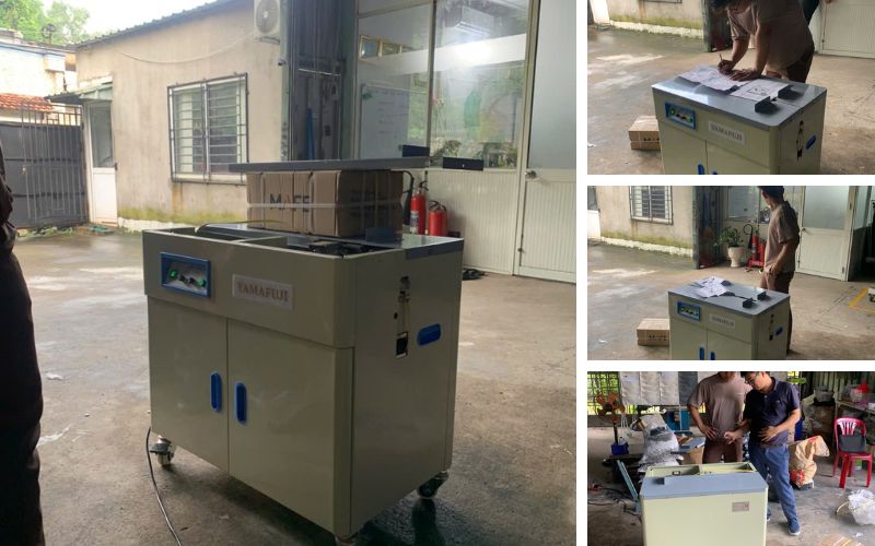 Kĩ thuật bàn giao máy đóng đai thùng Yamajuji SM-10H cho khách