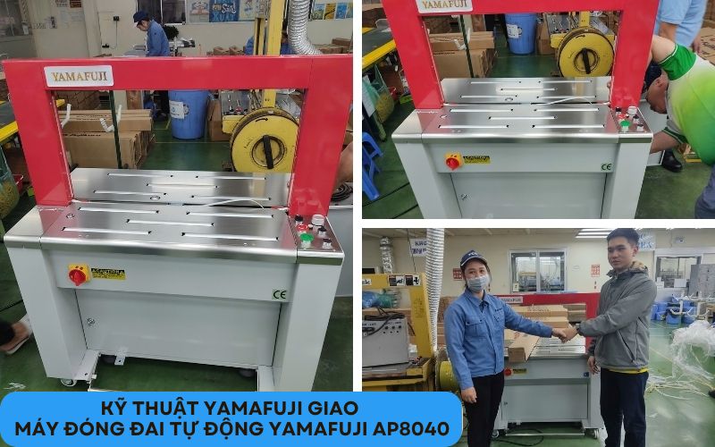 Kỹ thuật Yamafuji giao máy đóng đai tự động Yamafuji AP8040 