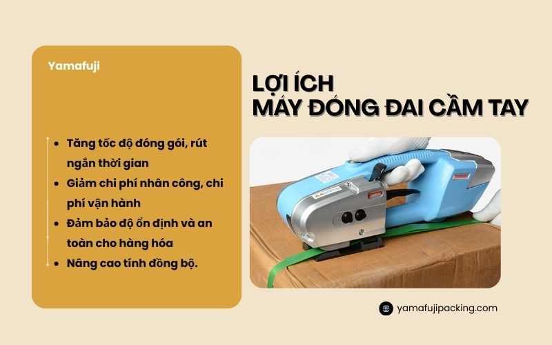 Lợi ích của máy đóng đai cầm tay trong ngành Logistics