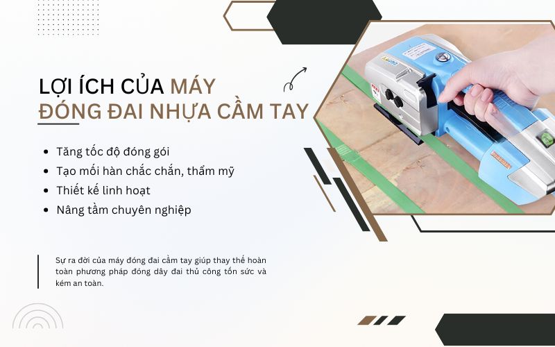 Lợi ích của máy đóng đai nhựa cầm tay