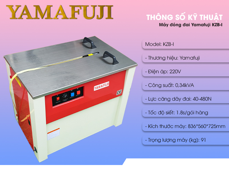 thông số của Máy đóng đai thùng Yamafuji KZB-I