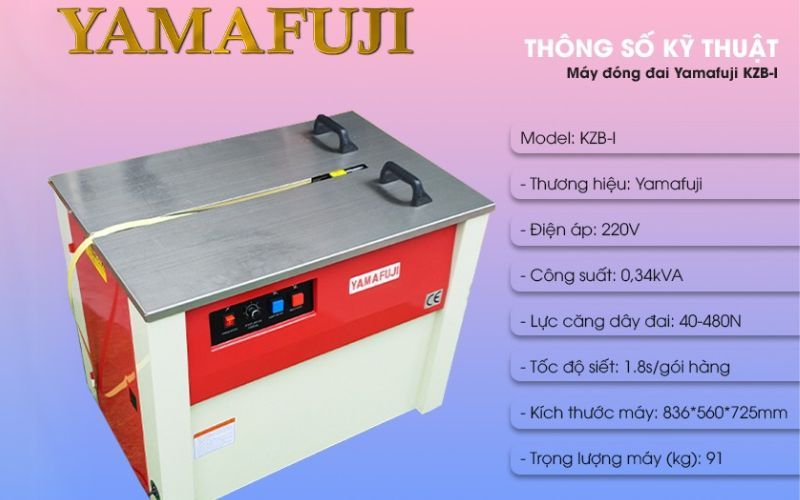 Thông số kỹ thuật máy đóng đai Yamafuji KZB-I