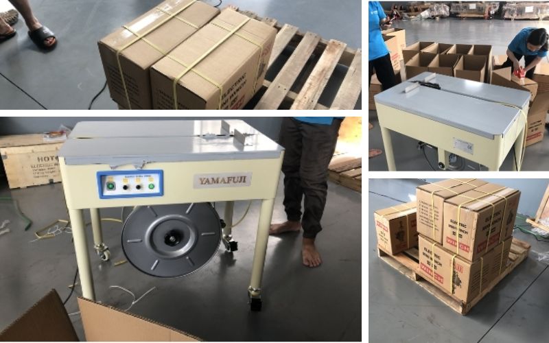 kĩ thuật bàn giao máy đóng đai thùng carton Yamafuji SM10T 