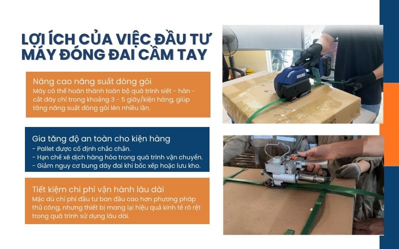 Lợi ích của việc đầu tư máy đóng đai cầm tay