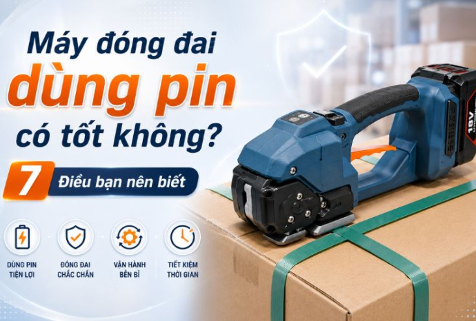 Máy đóng đai dùng pin có tốt không? 7 Điều bạn nên biết