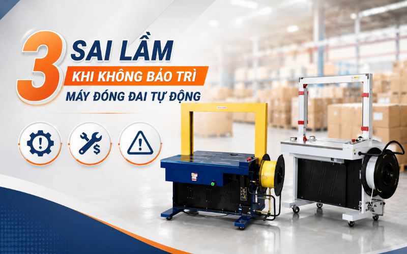 3 Sai lầm khi không bảo trì máy đóng đai tự động đúng cách