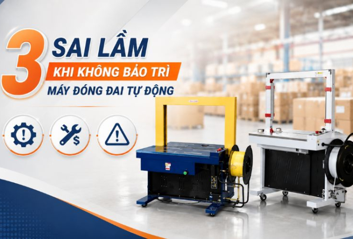 3 Sai lầm khi không bảo trì máy đóng đai tự động đúng cách