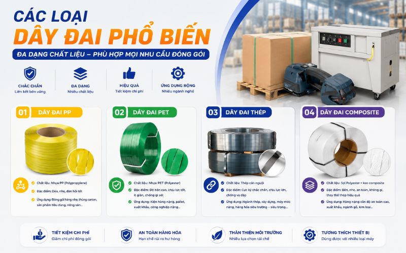 Các loại dây đai phổ biến hiện nay