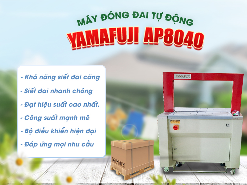 Máy đóng đai thùng carton tự động Yamafuji A​P8040