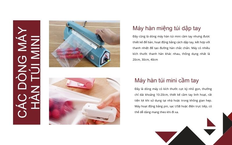 Các dòng máy ép miệng túi mini hiện nay