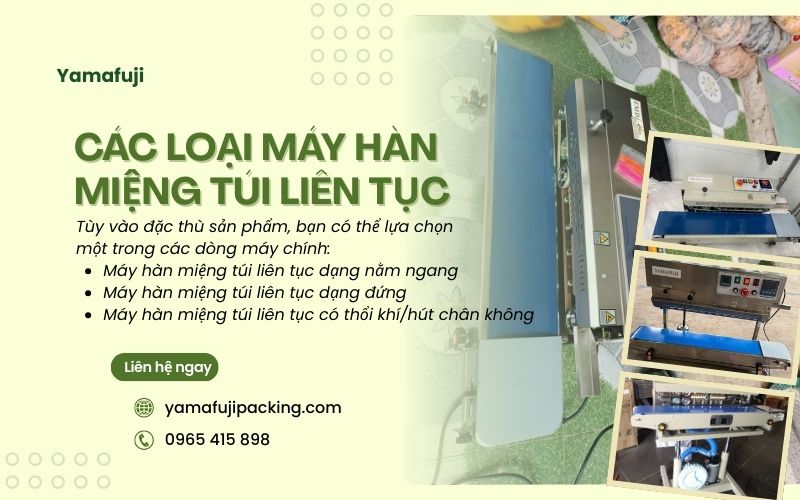 Các loại máy hàn miệng túi liên tục 