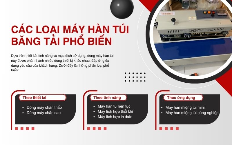 Các loại máy hàn túi băng tải phổ biến 
