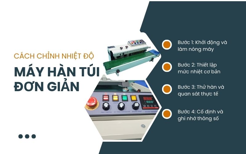 Cách chỉnh nhiệt độ máy hàn túi đơn giản