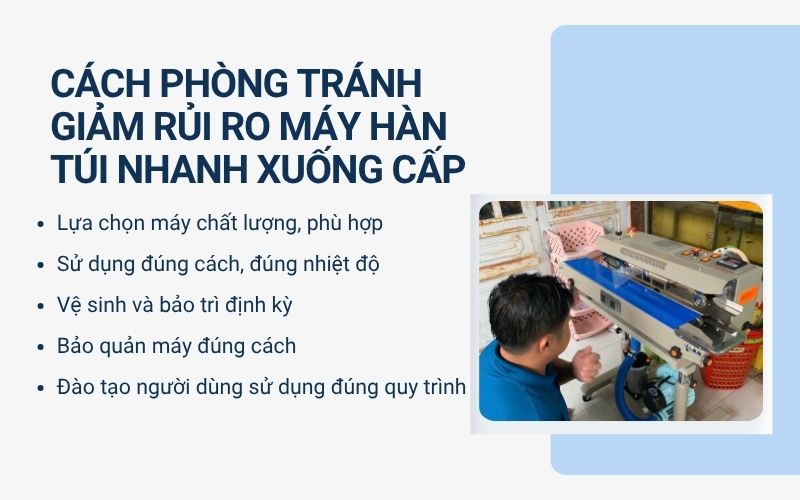 Cách phòng tránh giảm máy hàn miệng túi nhanh xuống cấp