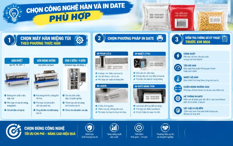 Chọn công nghệ hàn và in date phù hợp