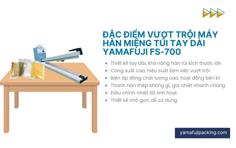 Đặc điểm vượt trội của máy hàn miệng túi tay dài Yamafuji FS-700
