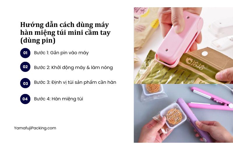 Hướng dẫn cách dùng máy hàn miệng túi mini cầm tay (dùng pin)