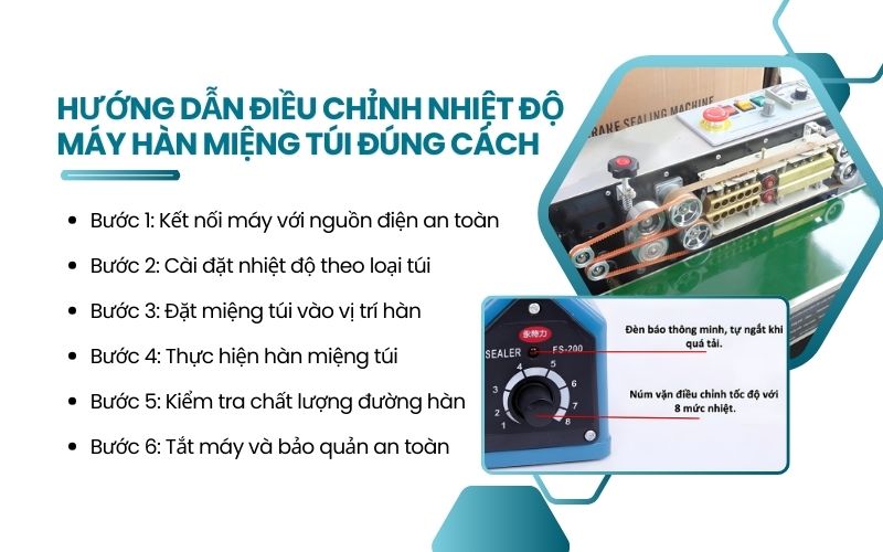 Hướng dẫn điều chỉnh nhiệt độ máy hàn miệng túi đúng cách