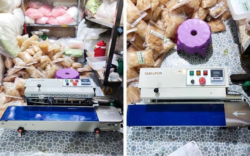 Kĩ thuật Yamafuji bàn giao máy hàn miệng túi liên tục cho bánh tráng