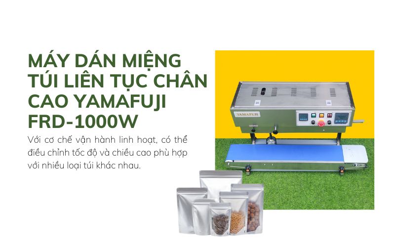 Máy dán miệng túi liên tục chân cao Yamafuji FRD-1000W