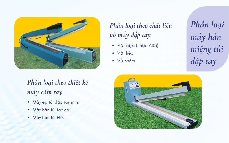 Phân loại máy hàn miệng túi dập tay