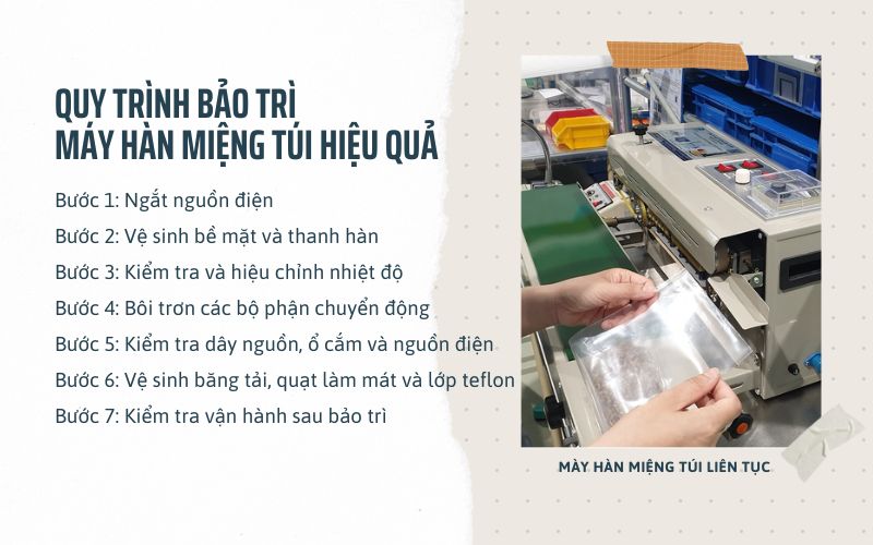 Quy trình bảo trì máy hàn miệng túi hiệu quả