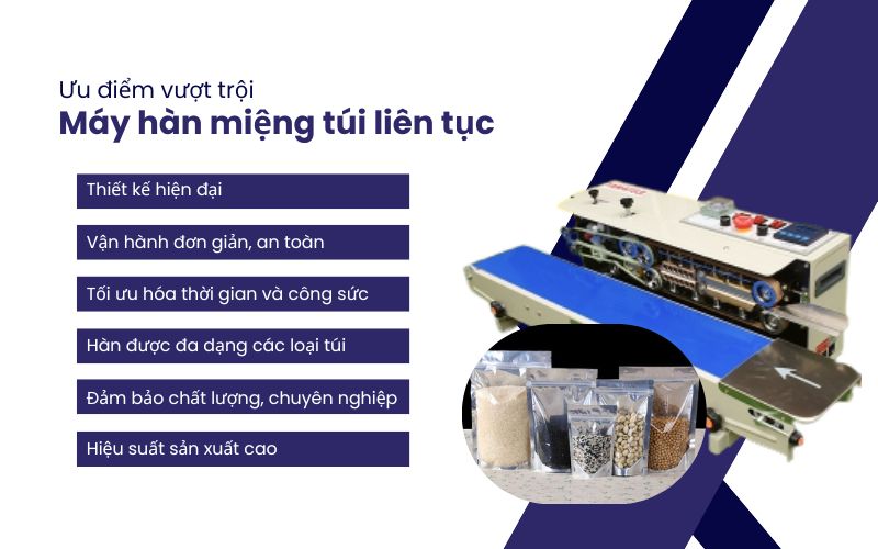 Ưu điểm vượt trội của máy hàn miệng túi liên tục 