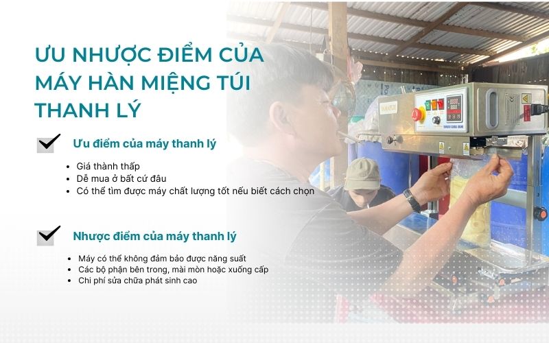 Ưu nhược điểm của máy hàn miệng túi thanh lý 