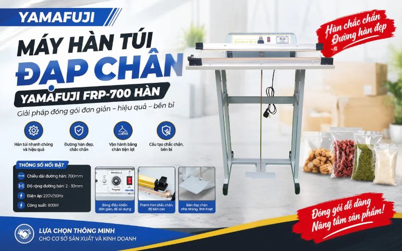 Máy hàn túi đạp chân Yamafuji FRP-700 hàn