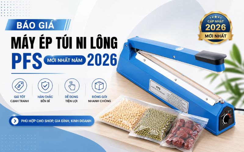 Báo giá máy ép túi ni lông nhấn tay PFS mới nhất