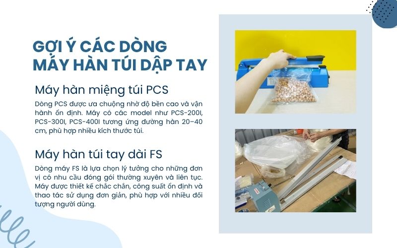 Gợi ý các dòng máy hàn túi dập tay chất lượng 