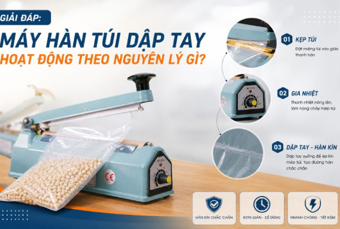 Giải đáp: Máy hàn túi dập tay hoạt động theo nguyên lý gì