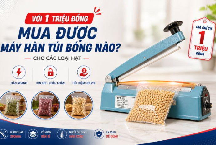 Với 1 triệu đồng mua được máy hàn túi bóng nào cho các loại hạt?