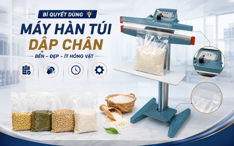 Bí quyết dùng máy hàn túi dập chân bền, đẹp, ít hỏng vặt