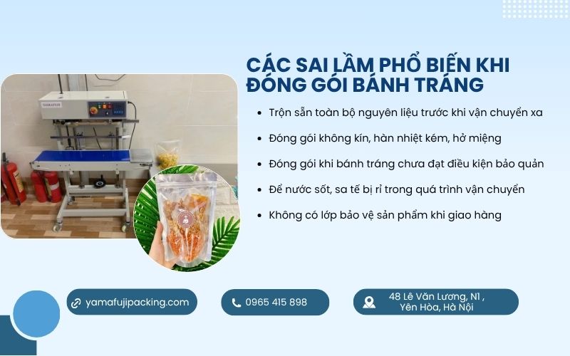 Các sai lầm phổ biến khi đóng gói bánh tráng