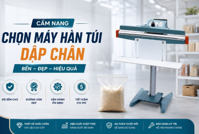 Cẩm nang chọn máy hàn túi dập chân bền, đẹp, hiệu quả