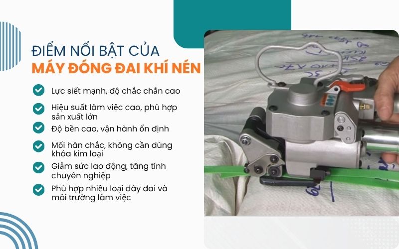 Điểm nổi bật của máy đóng đai khí nén