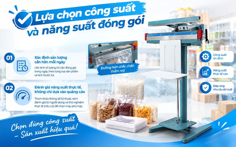 Lựa chọn công suất và năng suất đóng gói