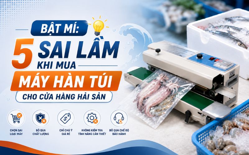 5 Sai lầm khi mua máy hàn túi cho cửa hàng hải sản