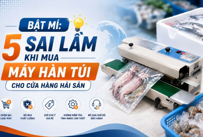 Bật mí: 5 Sai lầm khi mua máy hàn túi cho cửa hàng hải sản