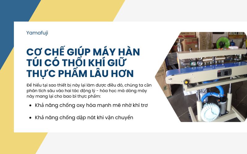 Cơ chế giúp máy hàn túi có thổi khí giữ thực phẩm lâu hơn