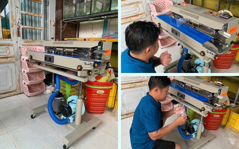 Kĩ thuật Yamafuji bàn giao hàn túi thổi khí DBF-1000 cho khách