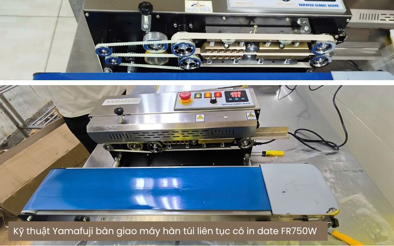 Kỹ thuật Yamafuji bàn giao máy hàn túi liên tục có in date FR750W